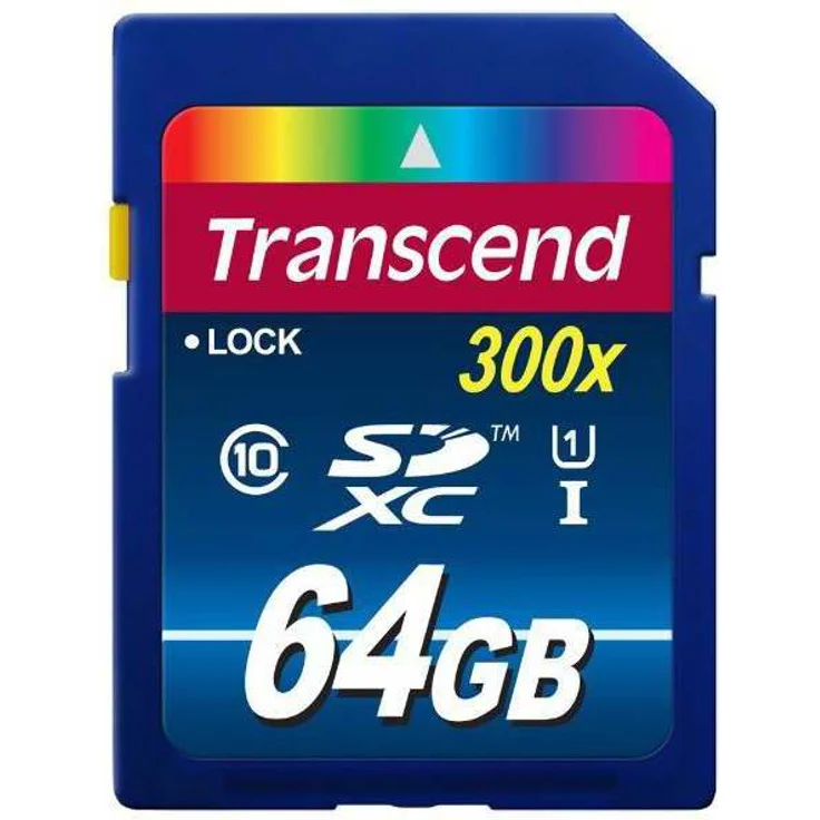Transcend 64GB SDXC Class10 UHS I, 300X (TS64GSDU1)