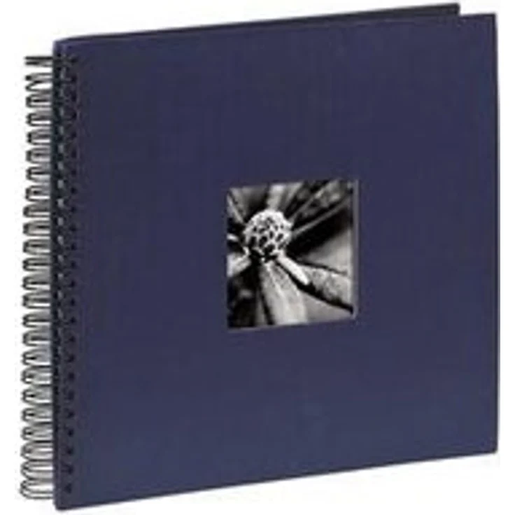 Hama Jumbo Fotoalbum, 36 x 32 cm, 50 schwarze Seiten, 25 Blatt, mit Ausschnitt für Bildeinschub, Fotobuch blau – Bild 1
