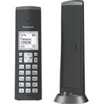 Panasonic KX-TGK220GM Design-Telefon mit Anrufbeantworter & Wecker, Haustelefon (schnurlos), HD-Telefonie, Matt-Schwarz