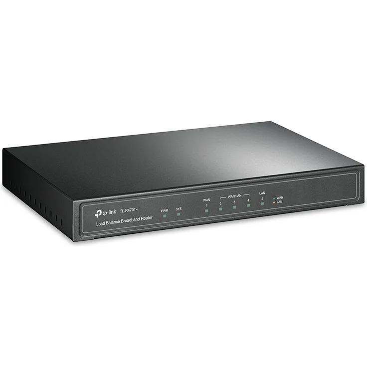 TP-Link TL-R470T+ v6.0 Load Balance Broadband Router (WAN-LAN-Port, 64MB DRAM, 4MB Flash Speicher)