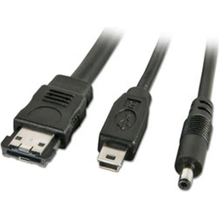 LINDY Externes Power-Over-eSATA & USB (Mini-B) & 5V DC Splitterkabel, 0,5m