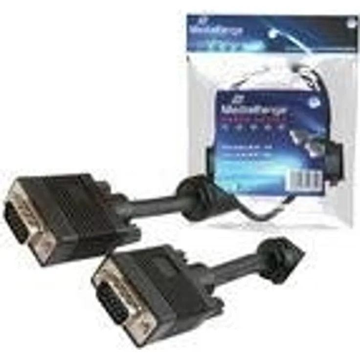 MediaRange - VGA-Kabel - HD-15 (VGA) (M) bis HD-15 (VGA) (M) - 15 m - Schwarz