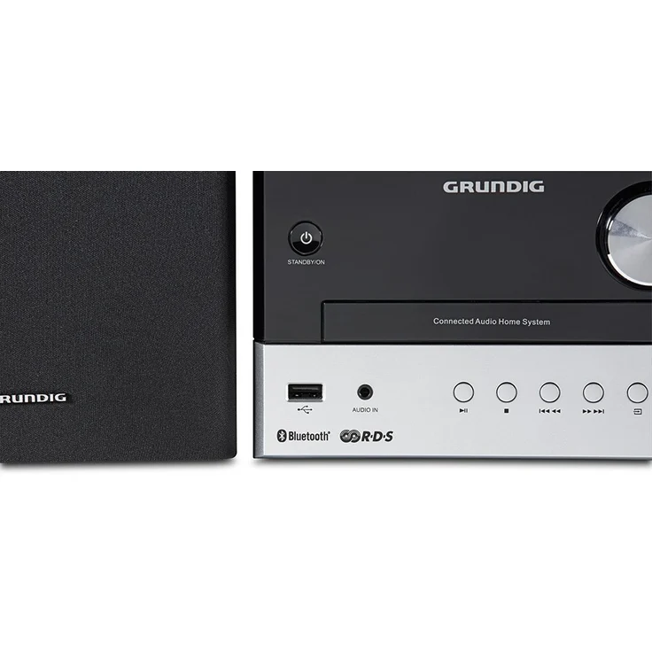 Grundig CMS 1050 DAB+ BT Kompakt Micro Anlage (Bluetooth, CD-MP3-Wiedergabe, USB Anschluss) schwarz-silber – Bild 2