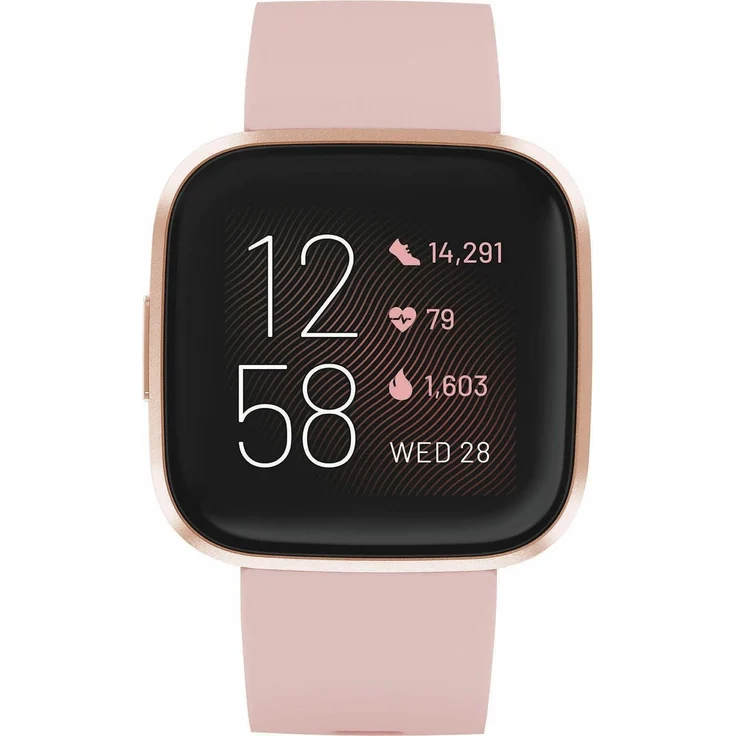 Fitbit Versa 2 Smartwatch Unisex, Einheitsgröße, Aluminiumgehäuse, Creme/Kupferrosé – Bild 2