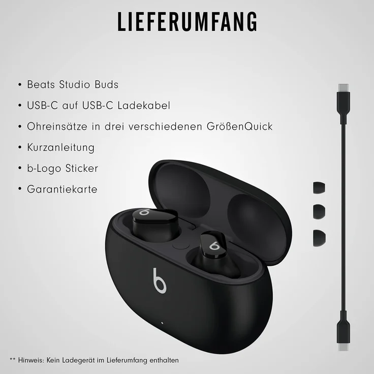 Beats By Dre Studio Buds In-Ear-Kopfhörer, True-Wireless, IPX4, schwarz – Bild 9