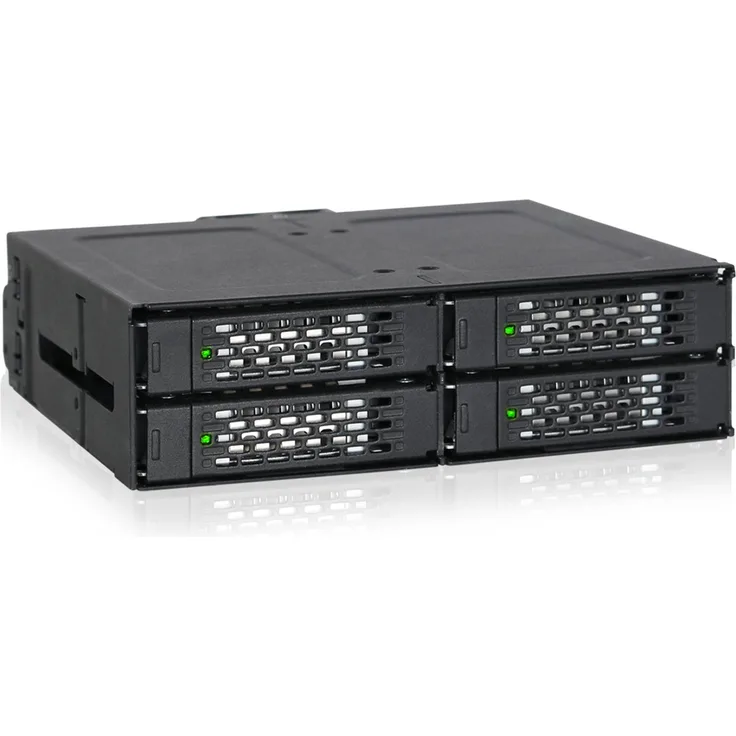 ICY DOCK SATA Hot Swap Wechselrahmen für 4X 2,5 Zoll (6,4cm) SSD-HDD - Vollmetall ToughArmor MB607SP-B