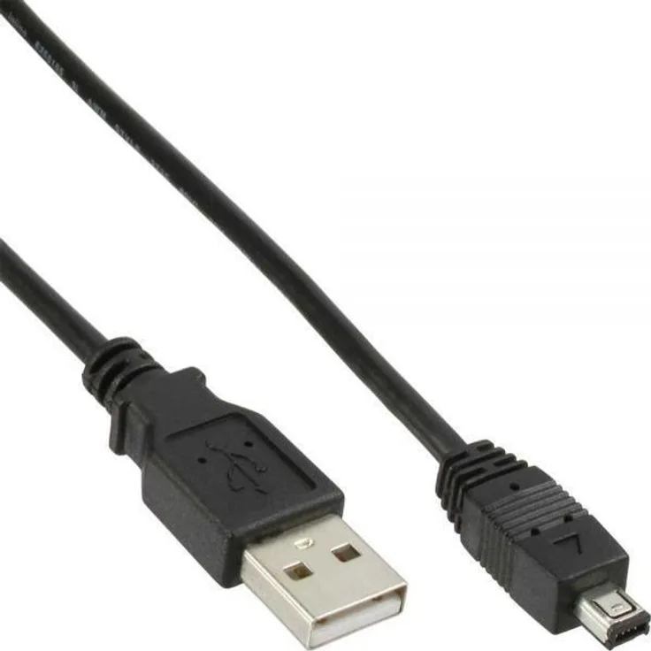 InLine 33107K USB 2.0 Mini-Kabel, USB A Stecker an Mini-B Stecker (5pol.), schwarz, 0,5m