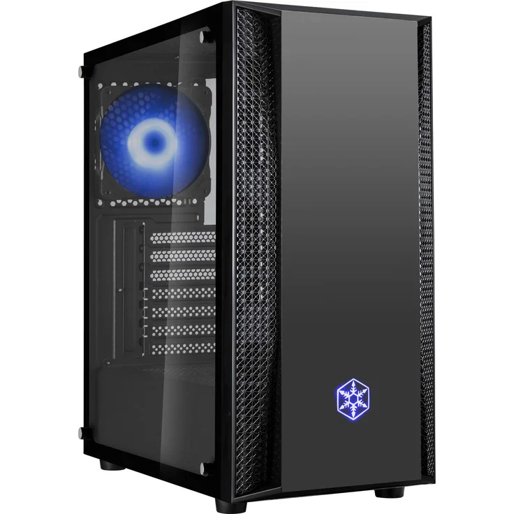 SilverStone Technology SST-FAB1B-RGB - FARA Tower ATX Gaming Computer Gehäuse, Elegantes Zuluftdesign, Seitenteil aus gehärtetem Glas, schwarz – Bild 1