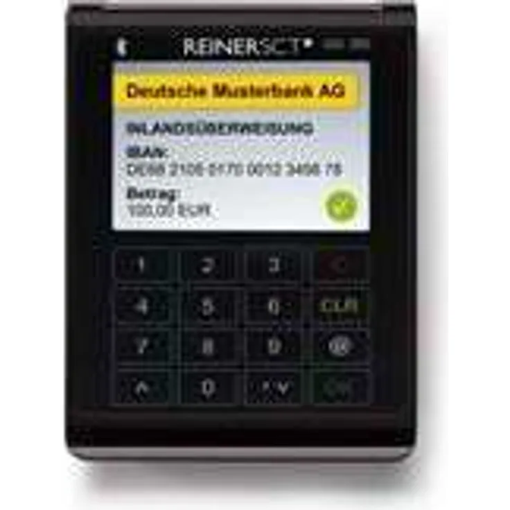 REINER SCT cyberJack Wave Bluetooth + USB Chipkartenleser mit TFT-Display, Touch PIN-Pad + Akku. Fuer Notebook, Smartphone + Tablet