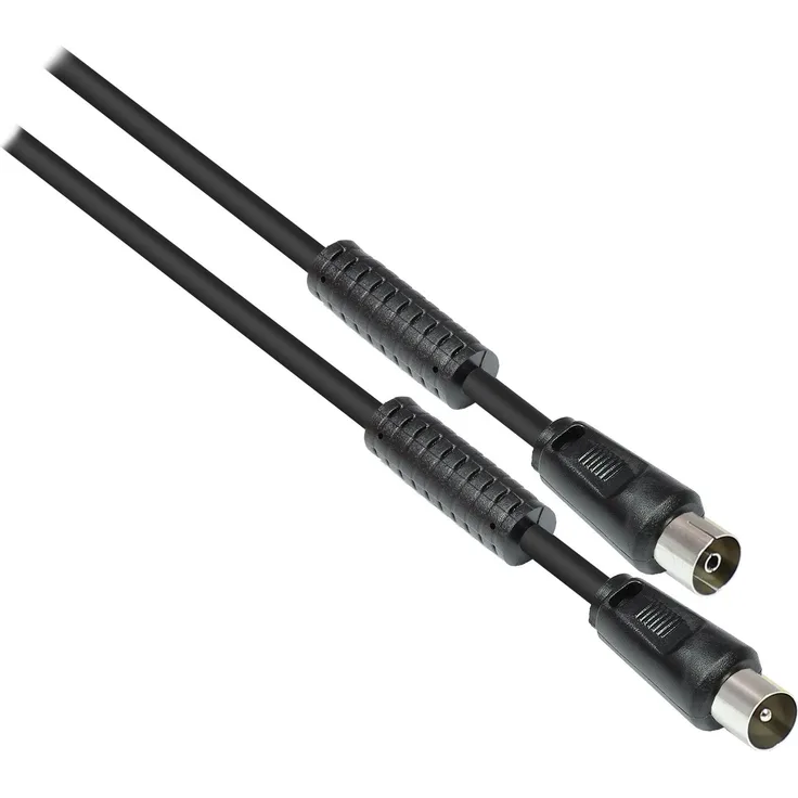 Good Connections SAT Antennenkabel Koax Stecker an Koax Buchse 2x Mantelstromfilter (Ferritkern), Doppelschirmung, Schirmmaß > 95dB schwarz, 1 m