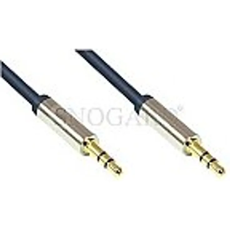 Good Connections GC-M0041 Audio Anschlusskabel High-Quality 2x 3,5 mm Klinkenstecker, OFC, Vollmetallgehäuse, 2m dunkel blau
