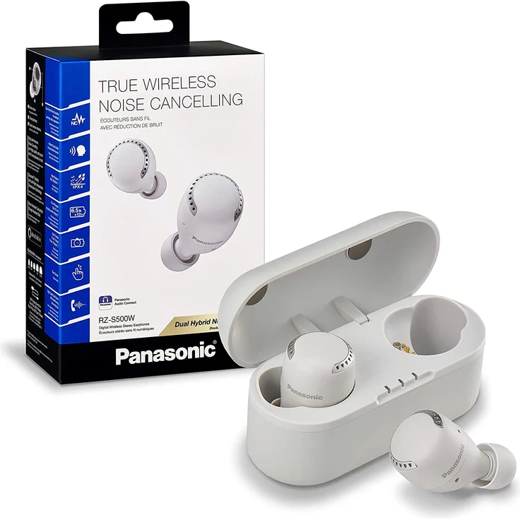 Panasonic RZ-S500WE-W True Wireless In-Ear Kopfhörer, mit Bluetooth, Mikrofon, Noise Cancelling, spritzwassergeschützt, weiß – Bild 6