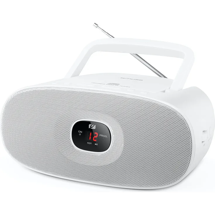 Muse MD-202 RDW Stereo UKW-Radio mit CD-Player (LED Display, Repeat, AUX-In, Teleskopantenne) weiß