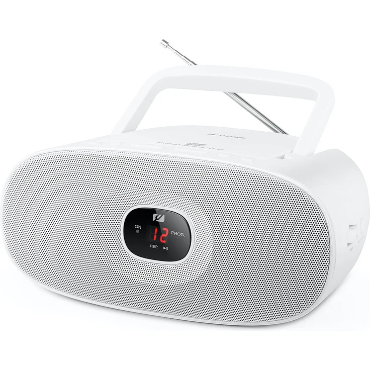 Muse MD-202 RDW Stereo UKW-Radio mit CD-Player (LED Display, Repeat, AUX-In, Teleskopantenne) weiß – Bild 1