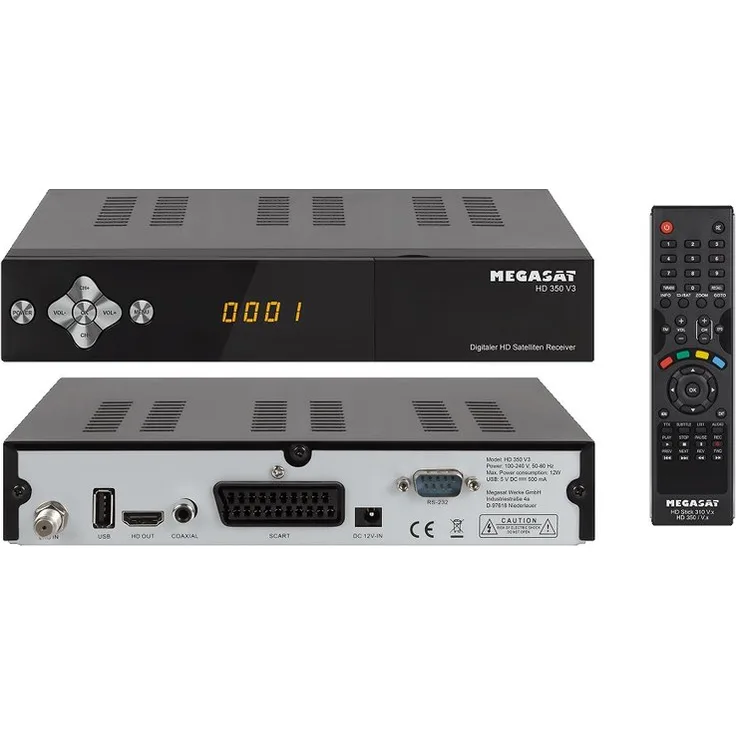 Megasat HD 370 DVB-S/S2, HDMI, EPG, schwarz