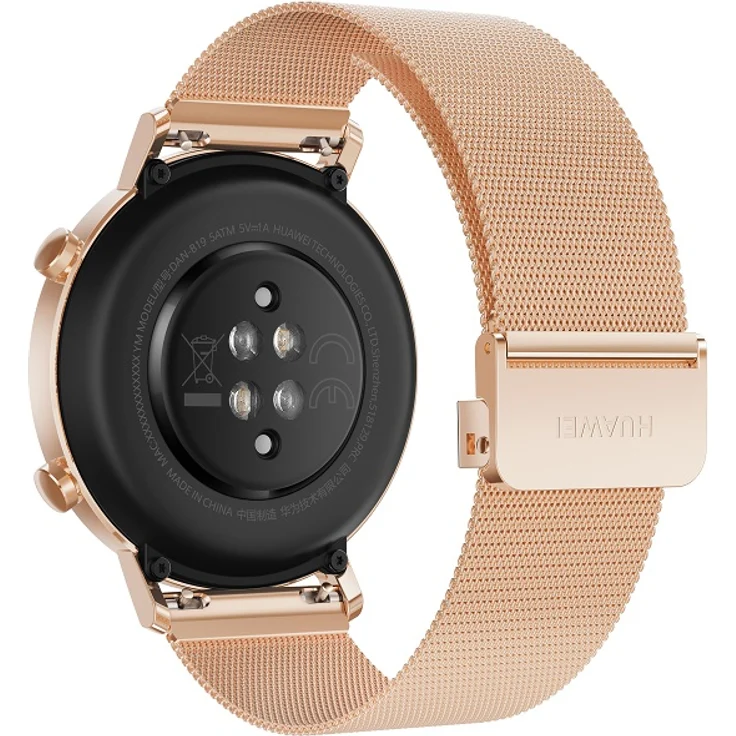 Huawei Watch GT2 Smartwatch GPS, Unisex, 42mm, Schwarz/Refined Gold – Bild 4