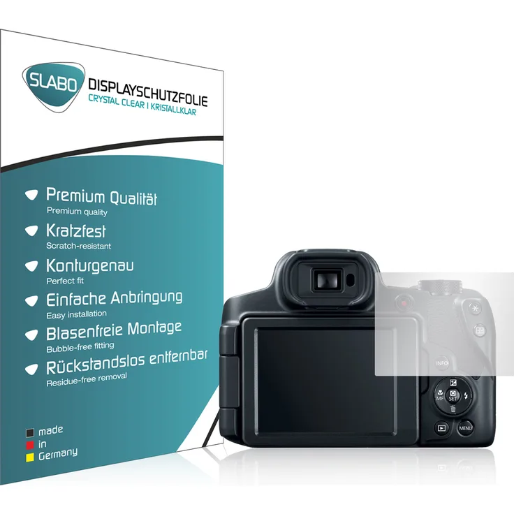 4x Slabo Displayschutzfolie für Canon PowerShot SX70 HS KLAR ''Crystal Clear'' Displayfolie Schutzfolie Folie