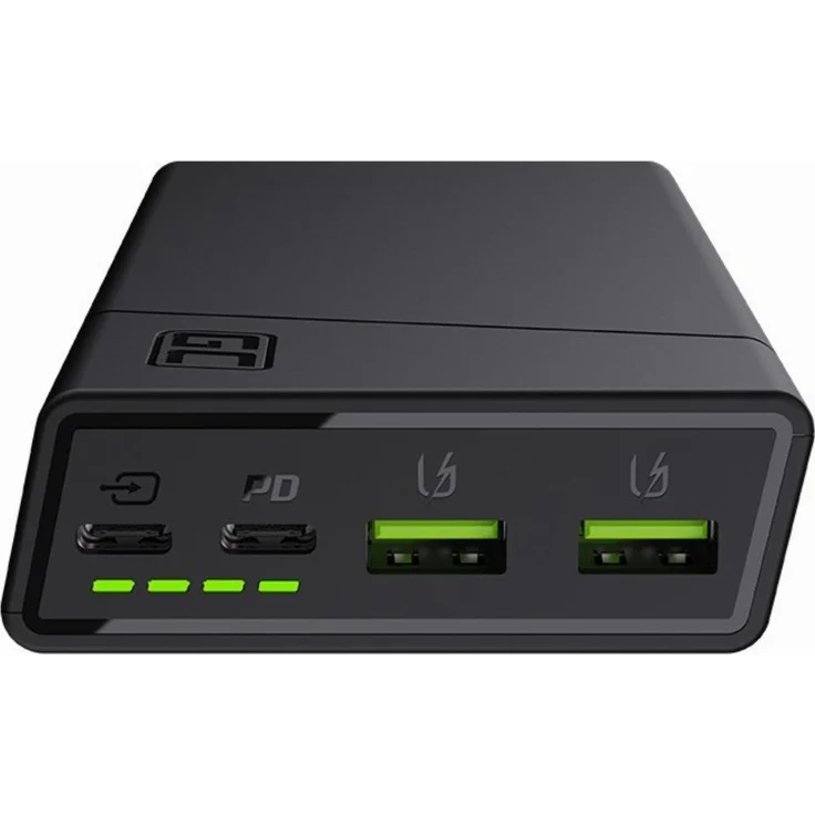Green Cell PowerPlay20 2x USB Ultra Charge USB-C Power Delivery, 20000 mAh, 18 W, Powerbank, schwarz – Bild 2