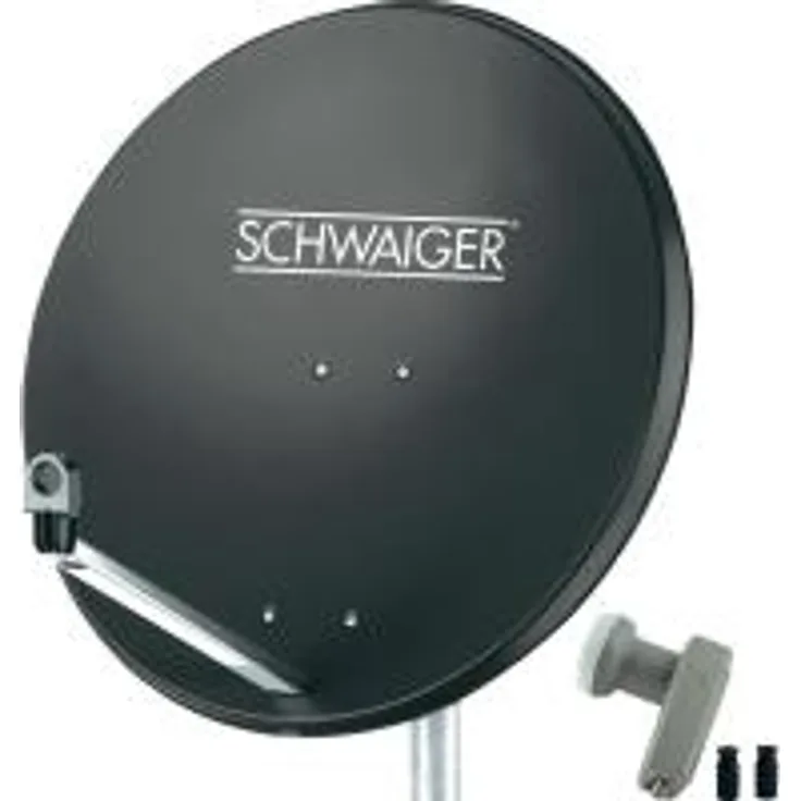 SCHWAIGER SAT Anlage 80 cm 2 Teilnehmer Twin-LNB Anthrazit