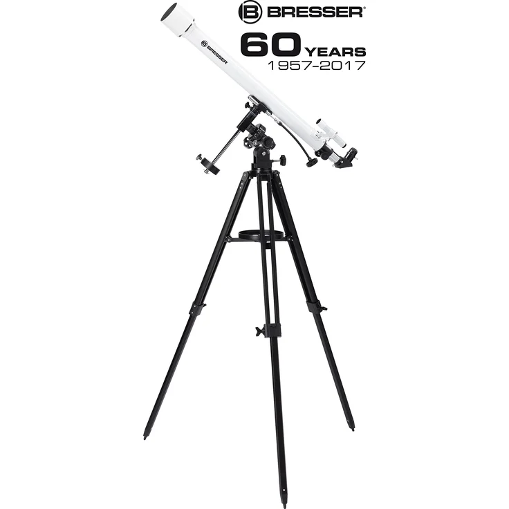 Bresser Linsenteleskop Classic 60-900 EQ Starterpaket mit äquatorialer Montierung mit Stativ und Zubehör für den perfekten Einstieg in die Astronomie – Bild 1