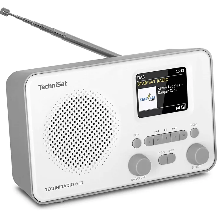 TechniSat Techniradio 6 IR Tragbares Radio mit Bluetooth, WLAN, Wecker, TFT-Display, Wecker, weiß