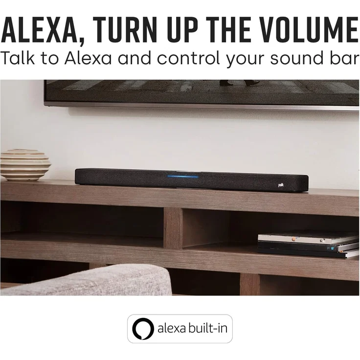 Polk Audio React 2.0 Soundbar mit Subwoofer, Dolby Atmos, Amazon Alexa, kabellos/kabelgebunden, geeignet für TV, schwarz  – Bild 2