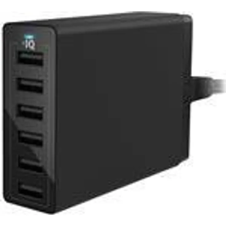 Anker PowerPort - Netzteil - 60 Watt - 12 A - 6 Ausgabeanschlussstellen (6 x USB) - Schwarz