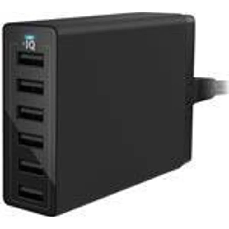 Anker PowerPort - Netzteil - 60 Watt - 12 A - 6 Ausgabeanschlussstellen (6 x USB) - Schwarz – Bild 1