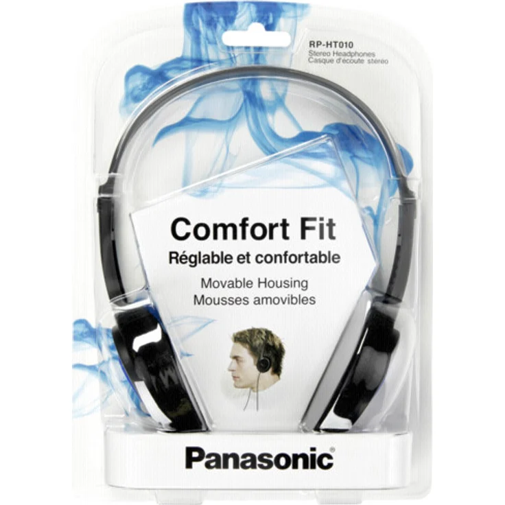 Panasonic RP-HT010E-A On-Ear-Kopfhörer, schwarz – Bild 2