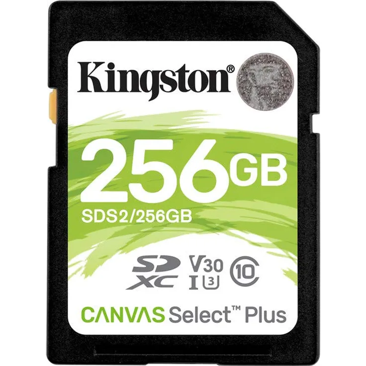 Kingston microSDHC Canvas Select Plus Speicherkarte (16 GB, 100 MB/s, A1, Class 10, UHS-I, inkl. Adapter) 256 GB
