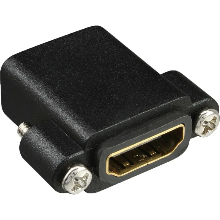 InLine 17600N HDMI Adapter zum Einbau mit Gewinde, HDMI A Buchse-Buchse, vergoldete Kontakte, 4K2K kompatibel