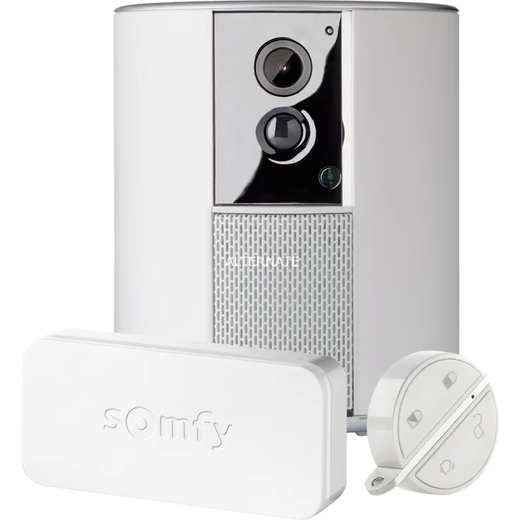 Somfy 2401493 - Somfy One + Smart Alarmsystem mit integrierter Kamera (90+ dB Sirene, Tierfreundlicher Bewegungsmelder, Integrierter Akku) weiß