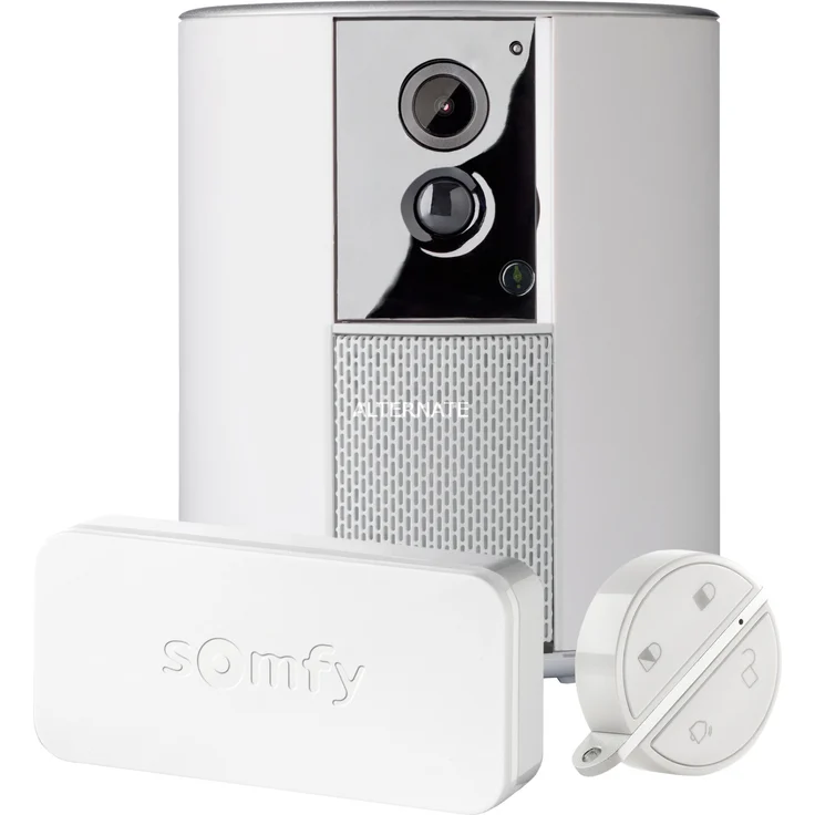 Somfy 2401493 - Somfy One + Smart Alarmsystem mit integrierter Kamera (90+ dB Sirene, Tierfreundlicher Bewegungsmelder, Integrierter Akku) weiß – Bild 1