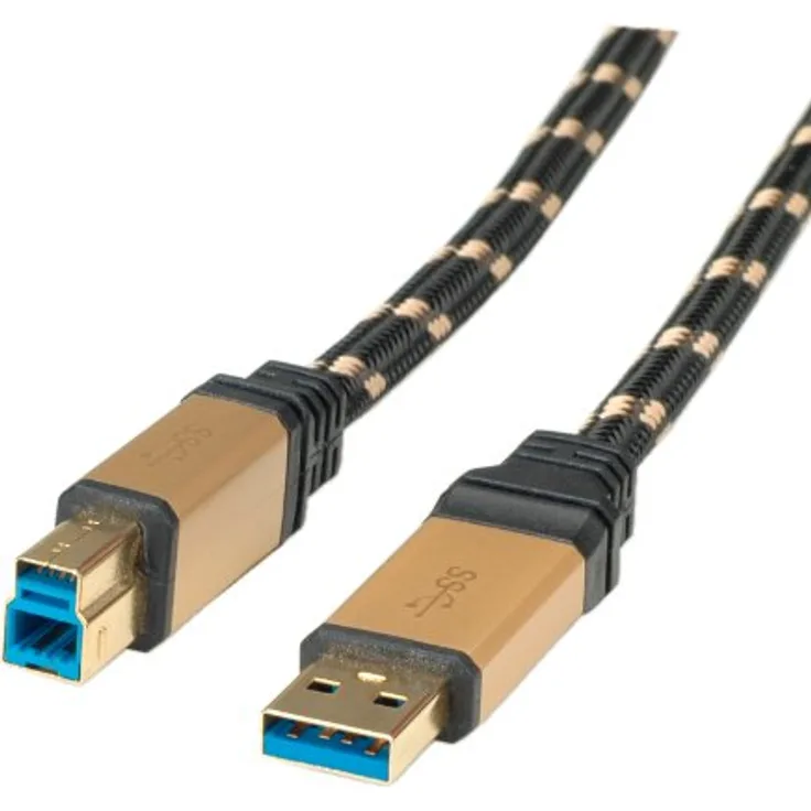 ROLINE GOLD USB 3.0 SuperSpeed Kabel I Typ A-B Stecker I 1,8 m