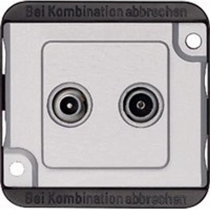 Merten 299460 BK--Sat-Antennenstichdose, 2fach, mattsilber, PANZER