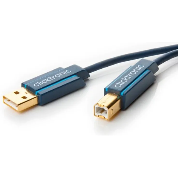 ClickTronic - USB-Kabel - USB Typ B (M) bis USB (M) - USB 2.0 - 1.8 m - Grau