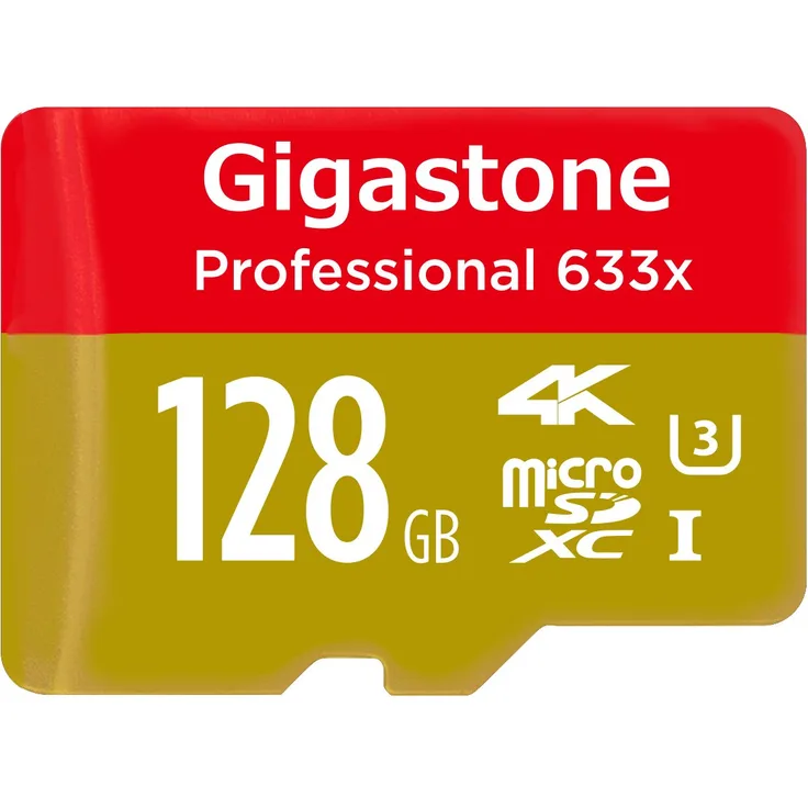 Gigastone gs-2in633 X 64gb-r Pro 64 GB Micro-SD-Karte U3 4 K bis zu 95 MB/s Memory + Adapter 128GB 128 GB