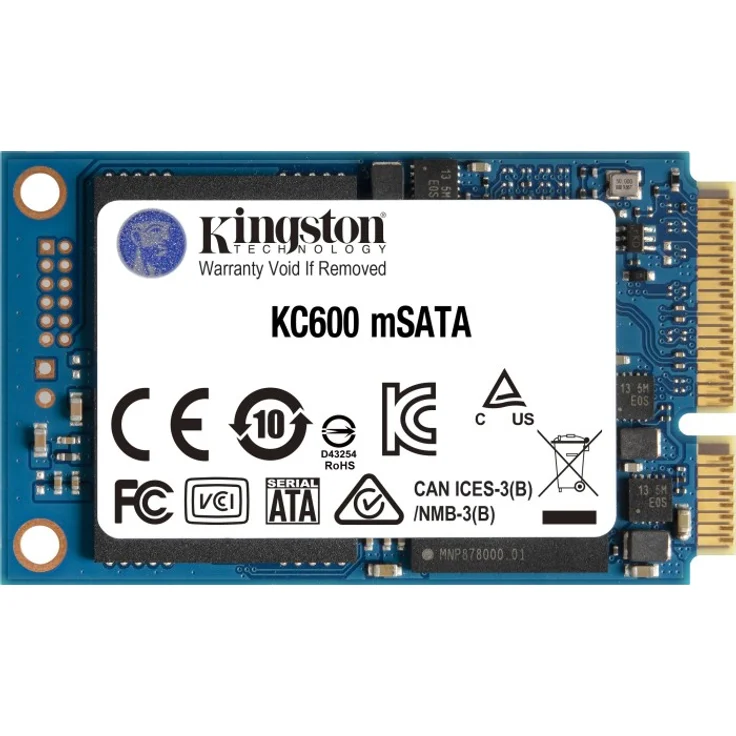 Kingston KC600 - SSD - verschlüsselt - 1024GB - intern - mSATA - SATA 6Gb/s - 256-Bit-AES - Self-Encrypting Drive (SED), TCG Opal Encryption (SKC600MS/1024G) – Bild 1