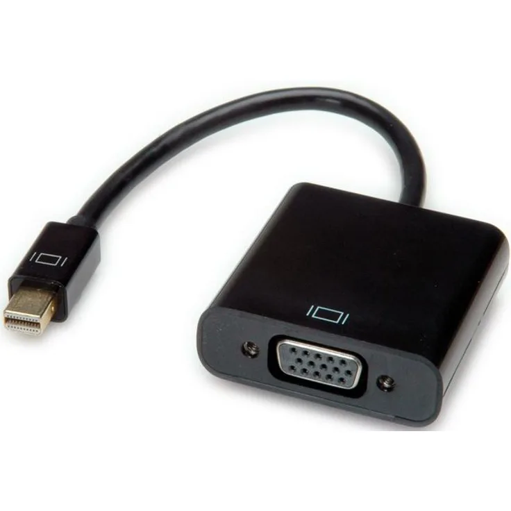 VALUE Mini DisplayPort-VGA Adapter | Mini DP Stecker - VGA Buchse | Aktiv | mit Einer Auflösung von bis zu 1920x1080 - 1920x1200 60Hz!