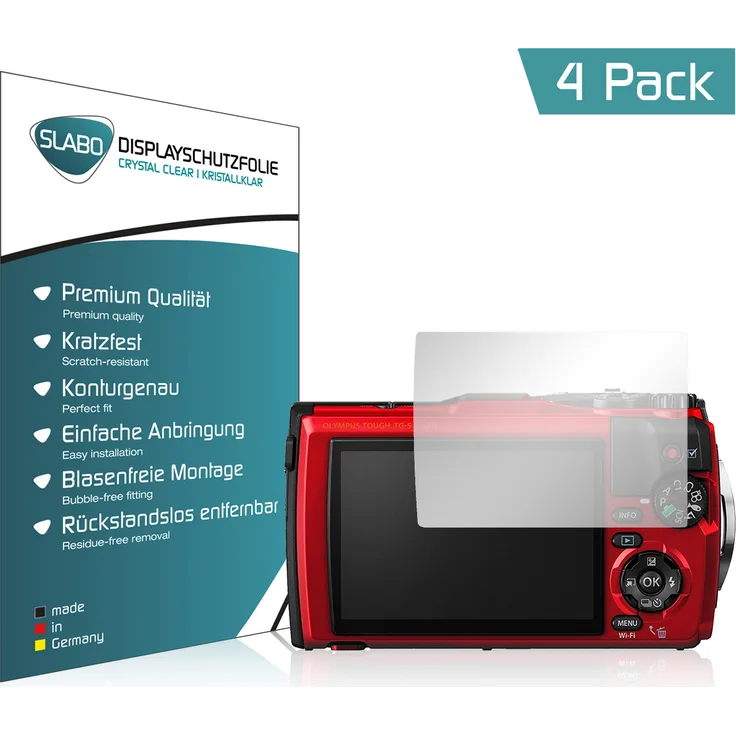 Slabo 4x Displayschutzfolie für Olympus Tough TG-5 KLAR Crystal Clear