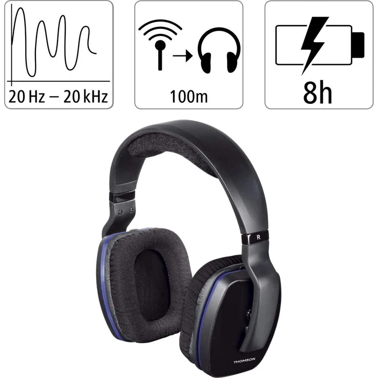 Thomson Funk Kopfhörer mit Ladestation Over-Ear-Kopfhörer, schwarz – Bild 2