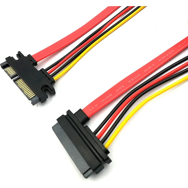 duttek SATA Verlängerungskabel, 50,8 cm (50 cm) 22pin (7 + 15) SATA Männlich Zu Weiblich Daten und Strom Combo silmline Verlängerungskabel Verlängerung Kabel M/F