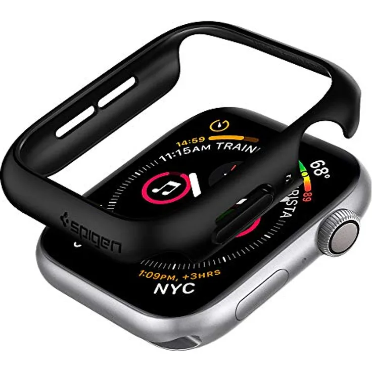 Spigen Thin Fit Kompatibel mit Apple Watch Hülle fur 44mm Serie 5 - Serie 4 - Schwarz