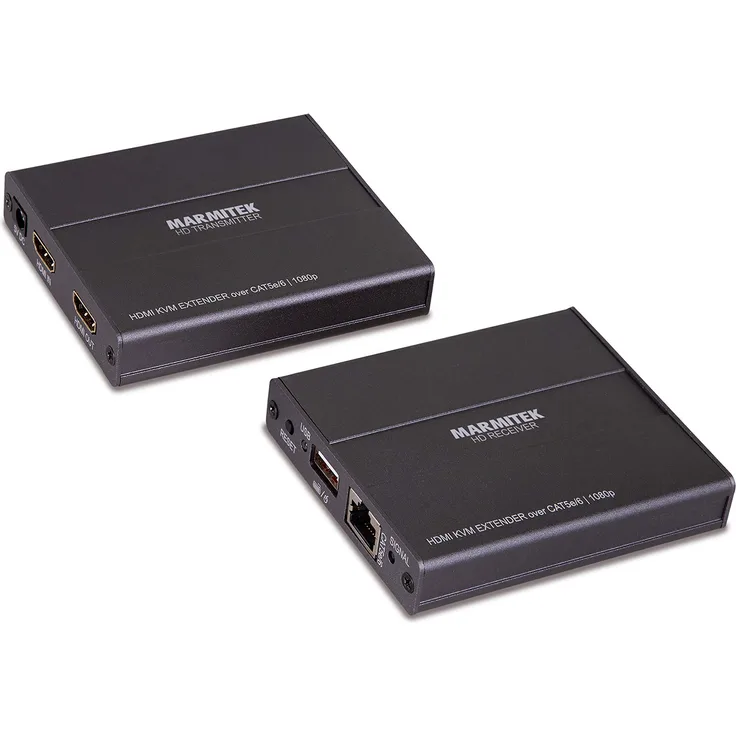 Marmitek MegaView 76 - HDMI Extender - über 1 CAT 5e-6 Kabel - KVM (Keyboard Video Mouse) - PoC (Power Over Cable) - Full HD - 1080P - 60 m - Loopthrough