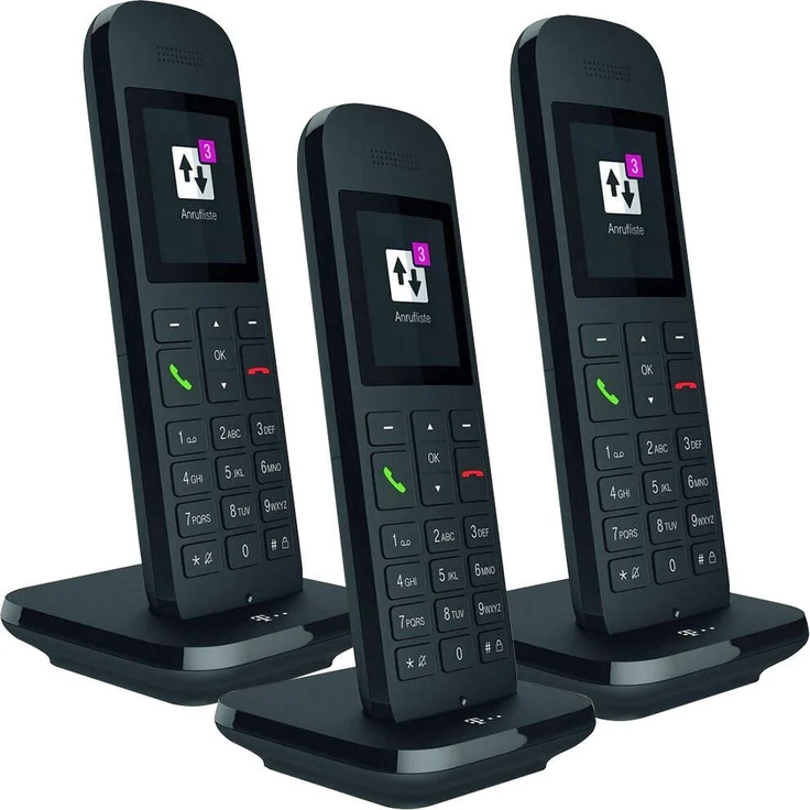 Telekom Speedphone 12 Trio (Zusätzliches Mobilteil DECT Telefon), schwarz – Bild 1