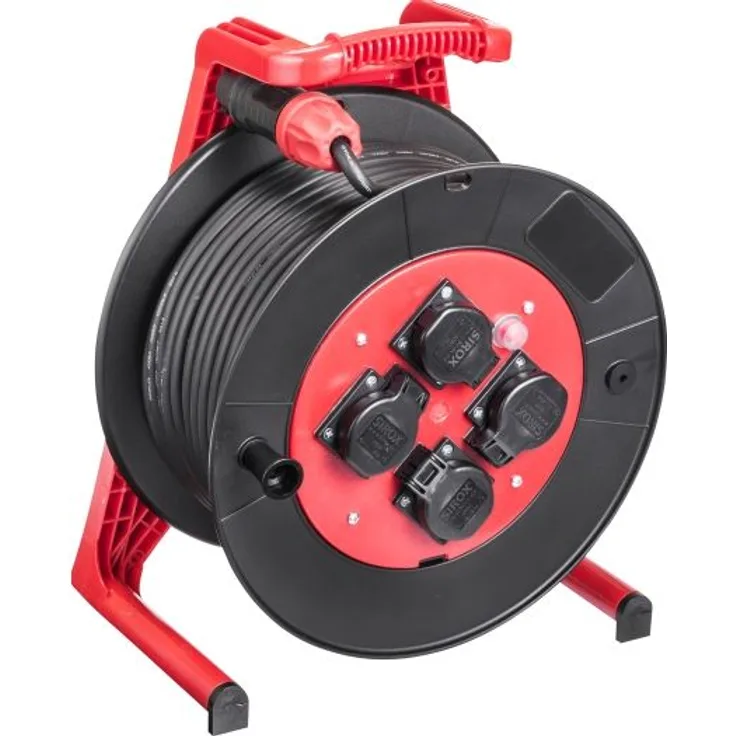 JUMBO L Kabeltrommel mit 4 Steckdosen H07RN-F Leitungsfarbe schwarz, Querschnitt 3 x 1,5 mm², Länge 25 m