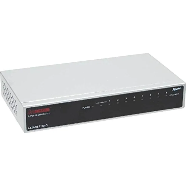 Longshine LCS-GS7108-E Gigabit Switch, 8-Port, metall