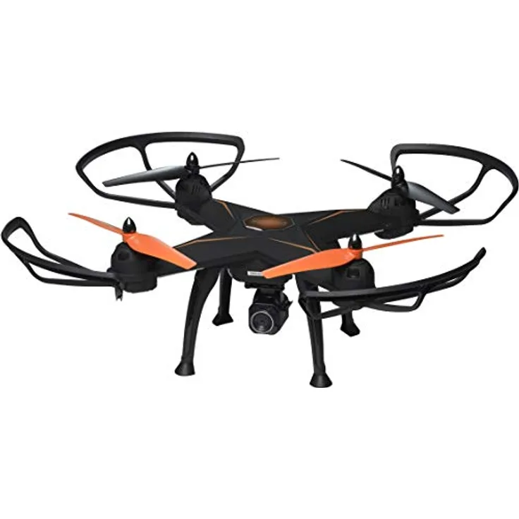 Denver DCH-640 Drohne mit 4 Rotoren, 2 Megapixel HD-Kamera, 2000 mAh Akku, Schwarz-Orange