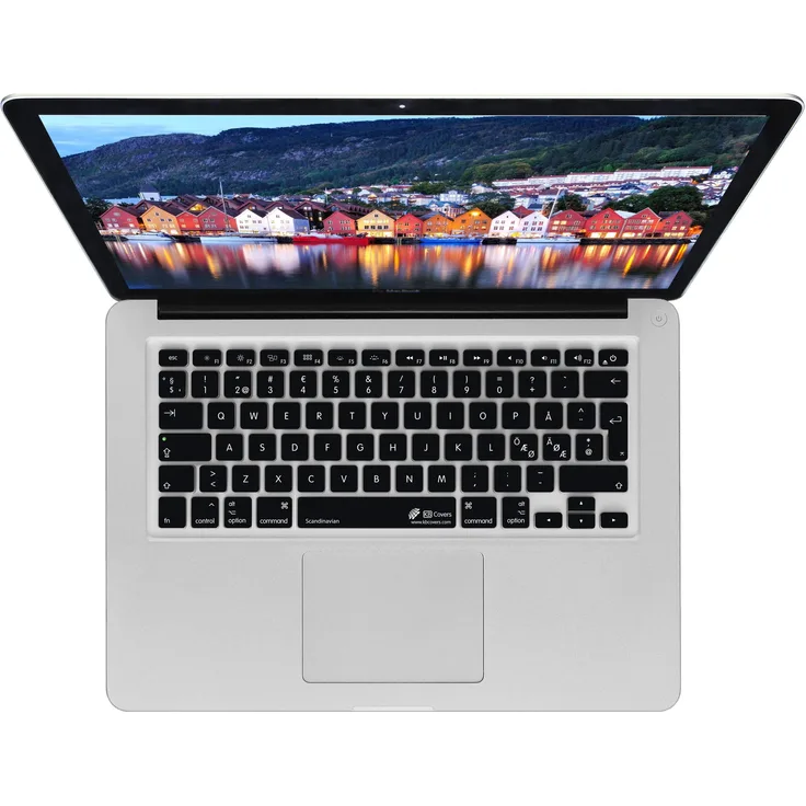 KB Covers - langlebige Tastaturabdeckung, skandinavisches Layout, abwaschbar - für MacBook Air 13 und Pro 2008+, schwarz