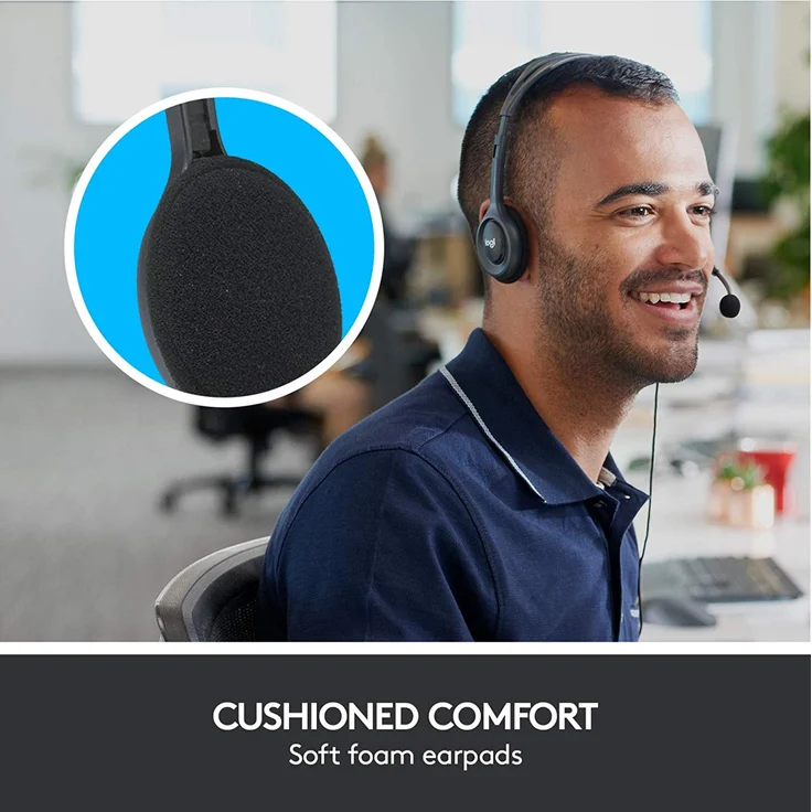 Logitech H111 Kopfhörer mit Mikrofon, Stereo-Headset, Mikrofon und Kopfbügel verstellbar, weiche Ohrpolster, 3,5mm Klinke, 1,8 m Kabel, plattformübergreifend kompatibel, PC/Mac/Laptop/Tablet/Smartphone, VoIP-Headset, grau – Bild 3